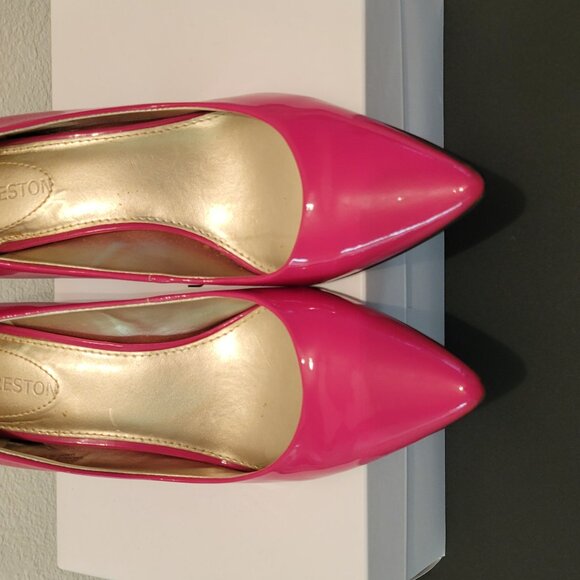 Chele by Kate Preston Vintage Rich Pink Patent LEATHER Pumps, heels, shoes - Picture 3 of 4